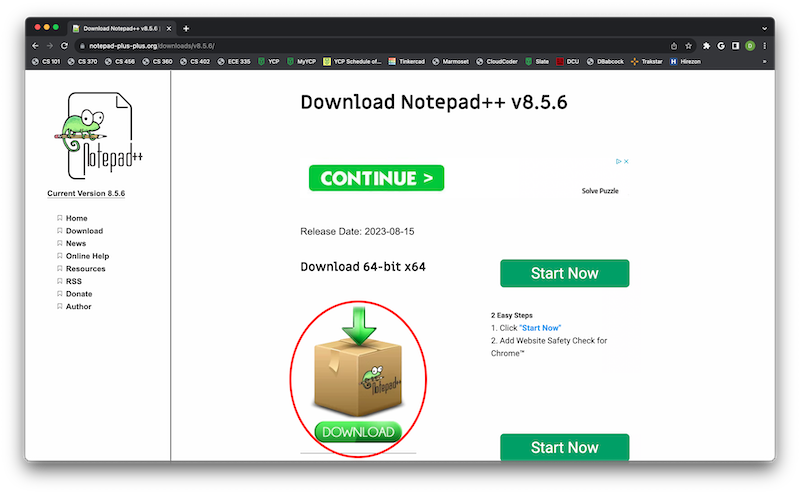 CS 101: Installing Notepad++