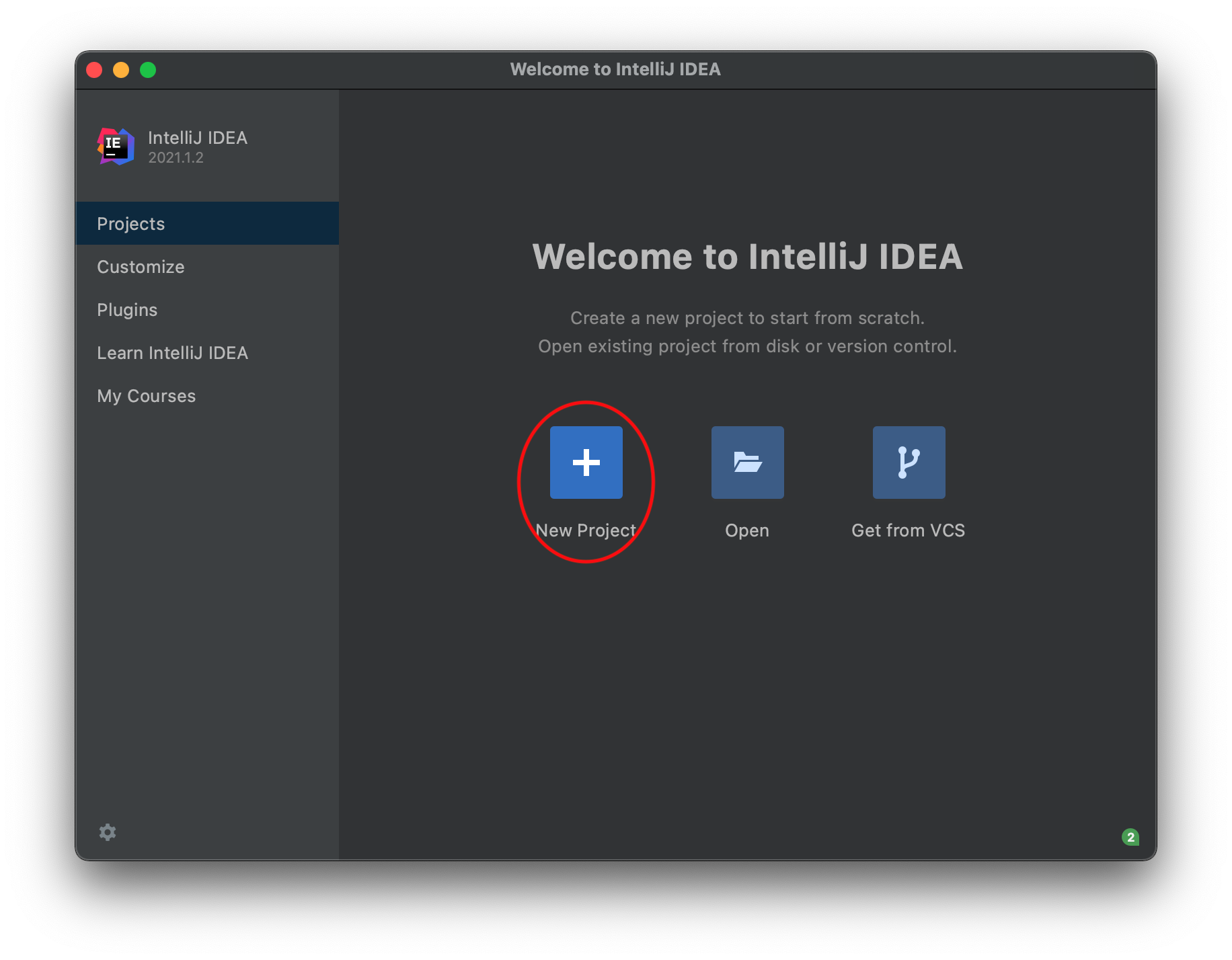 IntelliJ Welcome Window