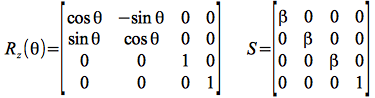 Scaling and Rotation Matrices