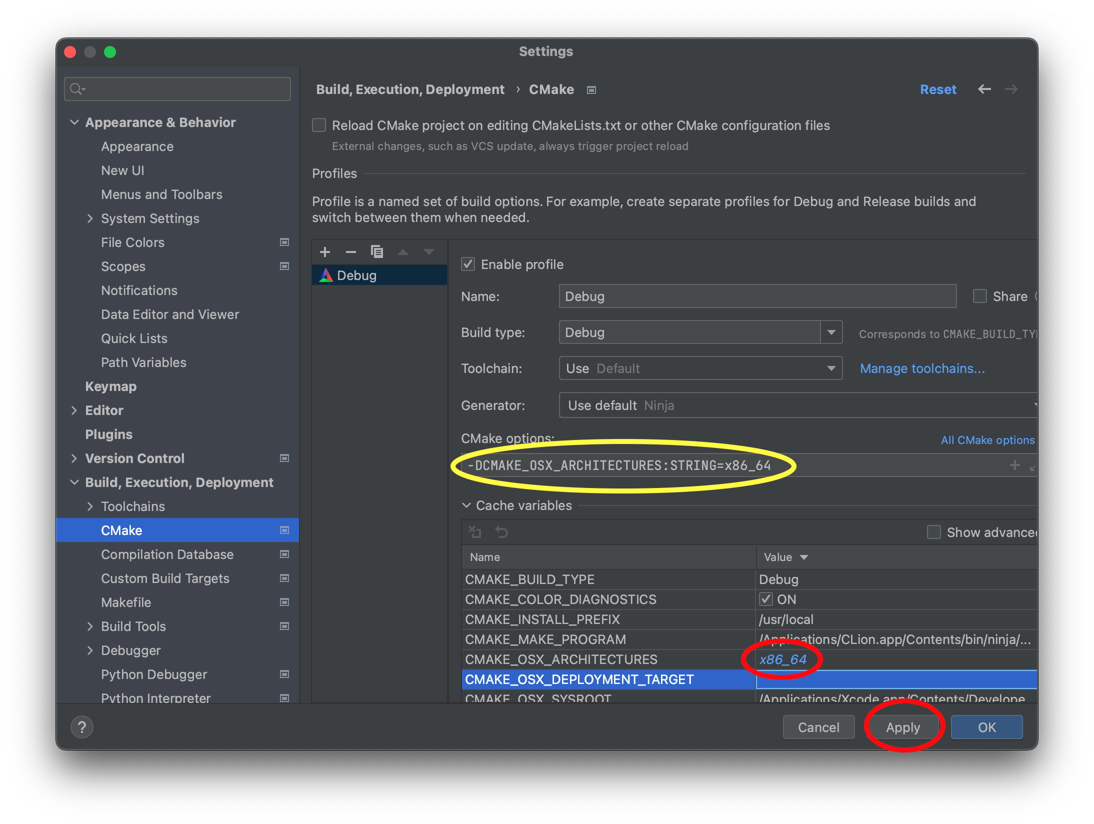 CMake Intel Window
