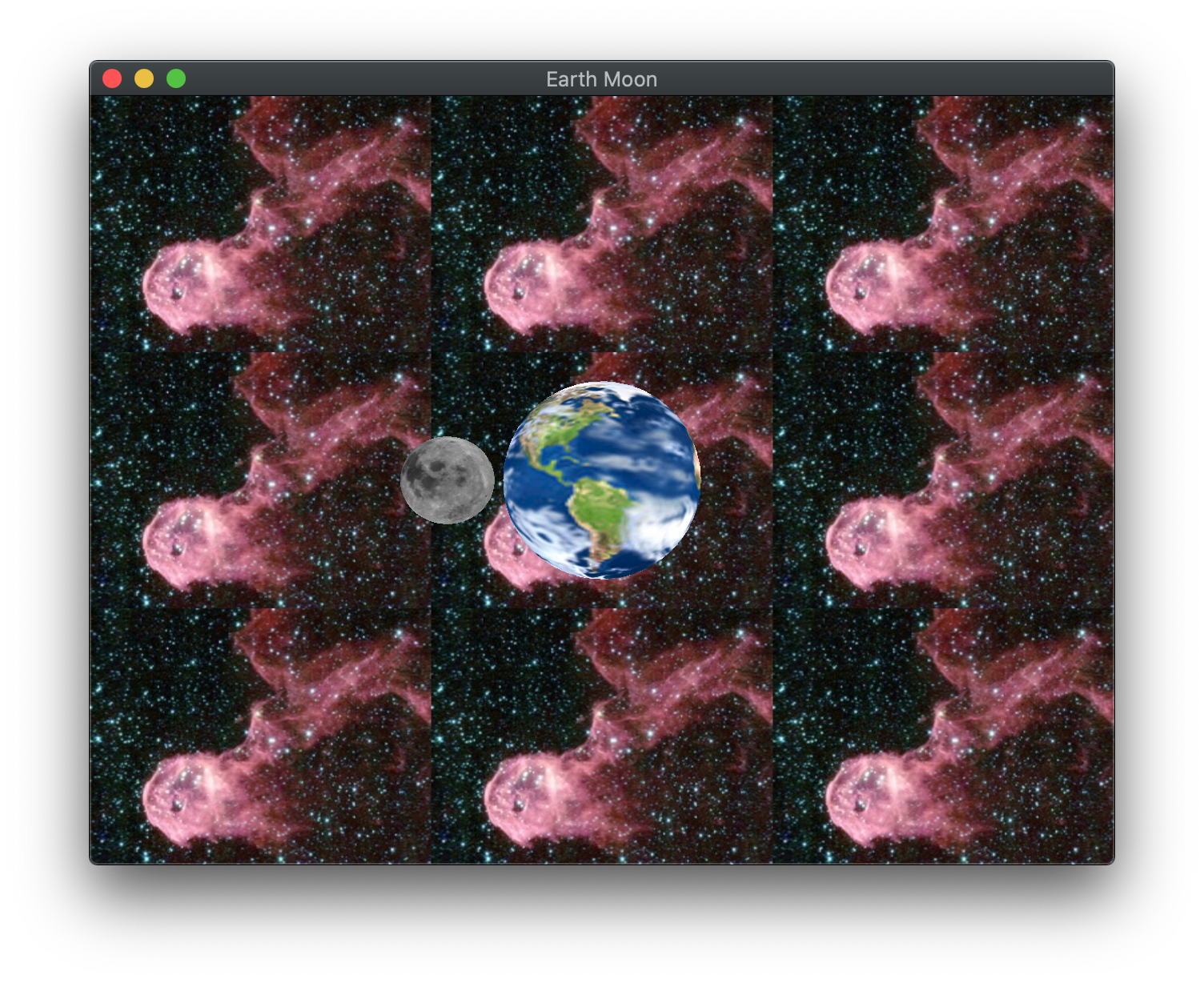 Earth Moon Scene Window